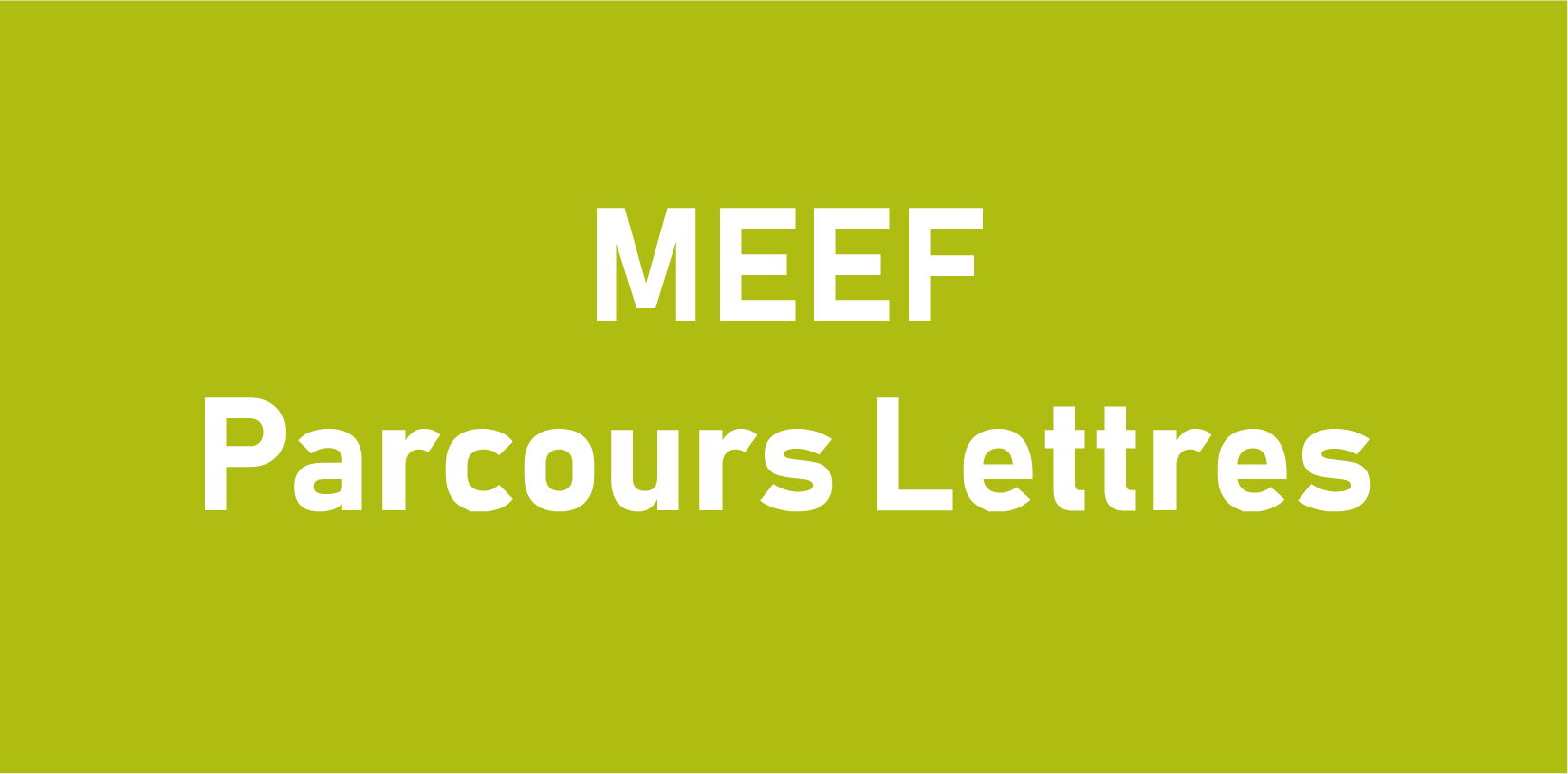 MEEF Parcours Lettres